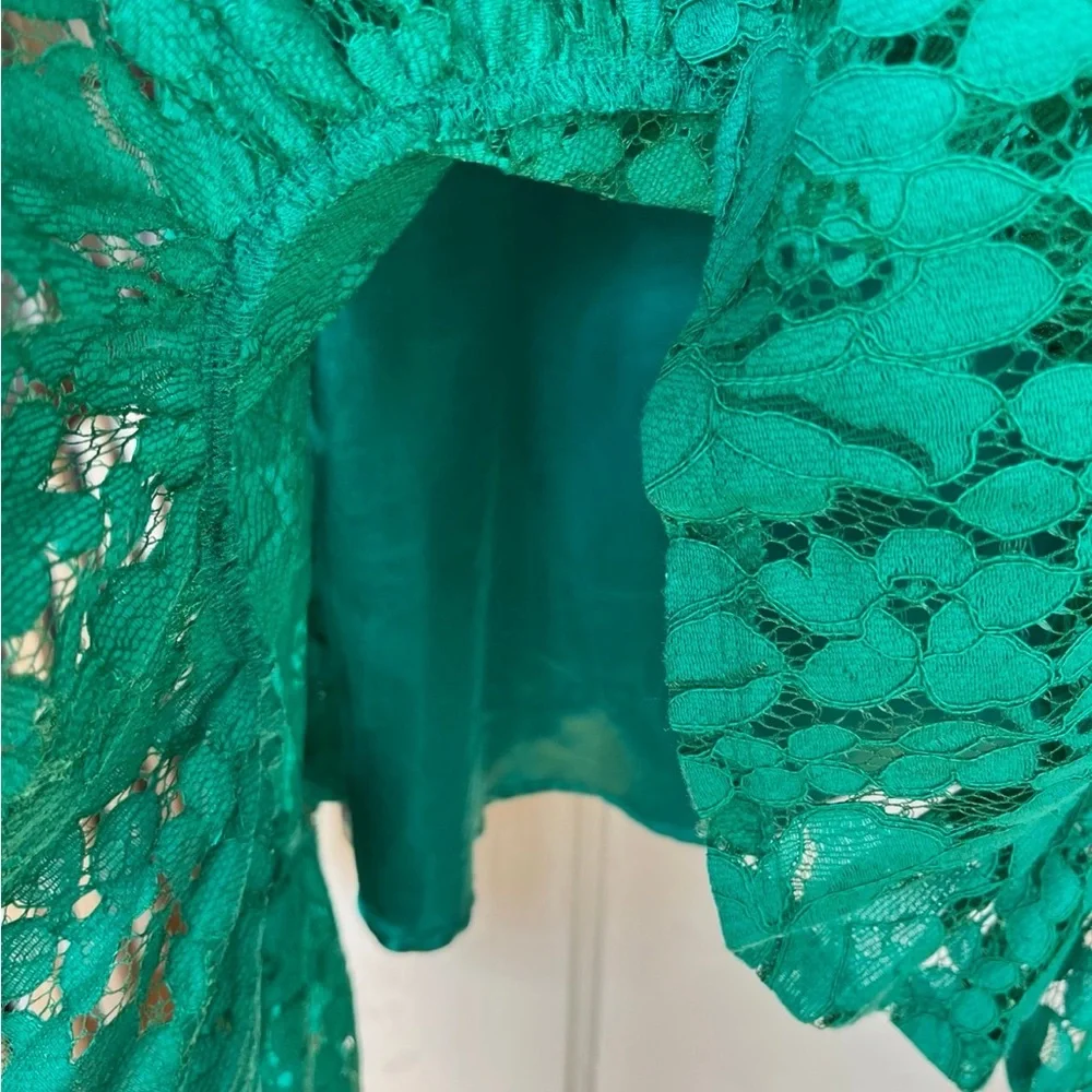 ASOS Green Lace Maternity Swing Dress - Picture 3 of 8